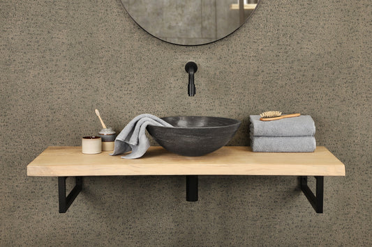 Opbouw waskom Differnz Bowl rond 40cm limestone antractiet