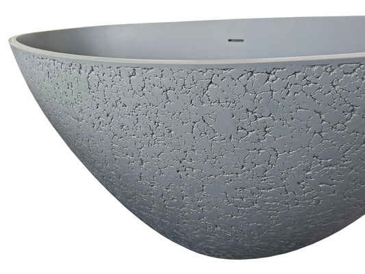 Vrijstaand ligbad Sanitado Elements Just New solid surface 180x85cm craquele grijs