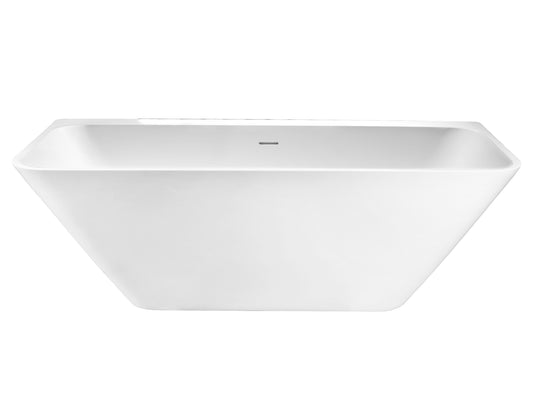 Half vrijstaand hoekbad links Sanitado Industry Borgh solid surface 180x85cm mat wit