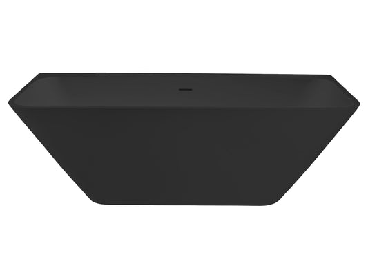 Half vrijstaand hoekbad links Sanitado Industry Borgh solid surface 180x85cm mat zwart