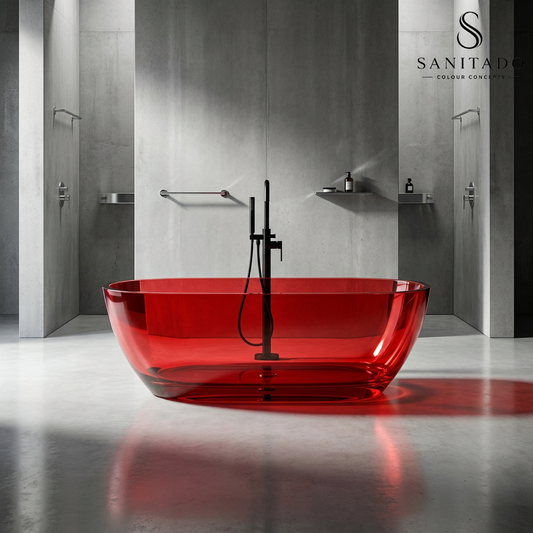 Vrijstaand ligbad Sanitado Rainbow Transparant 170x78cm rood