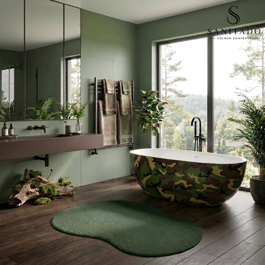 Vrijstaand ligbad Sanitado Rainbow Camouflage 180x86cm legergroen