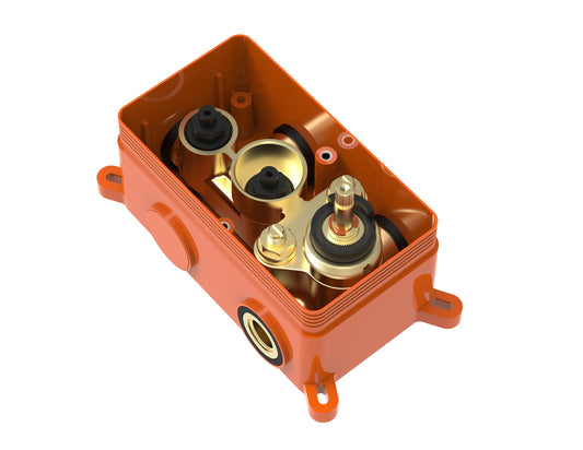 Inbouw douchethermostaat Sanitado Industry Click met inbouwbox en afdekplaat in mat goud