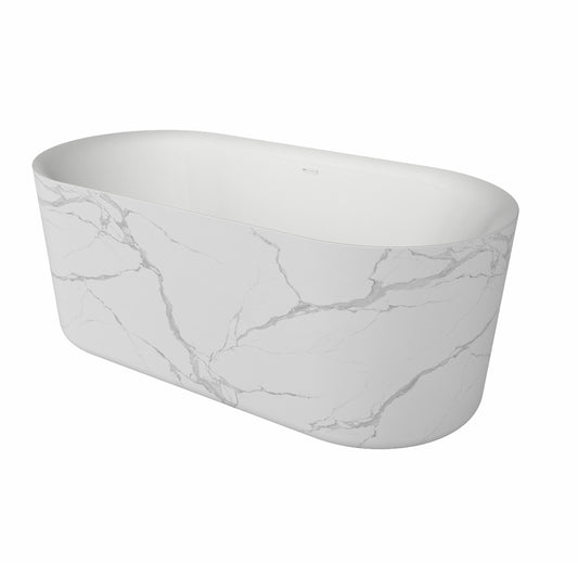 Vrijstaand ligbad Sanitado Elements Bianco-Marble 180x85cm marmer wit