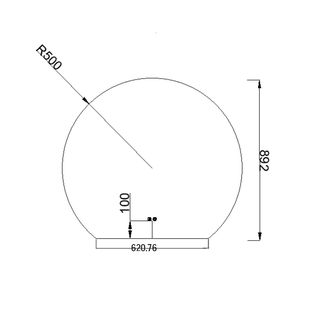 Sanitado Industry Sunset Luxe Badkamer Spiegel Half Rond 100x90 cm