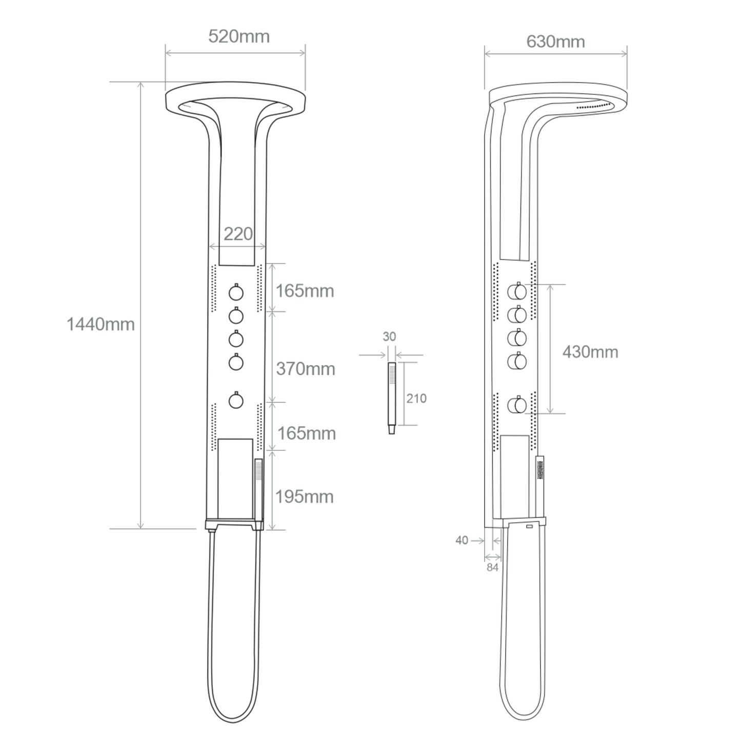Thermostatische douchehemel Sanitado Industry Future in RVS