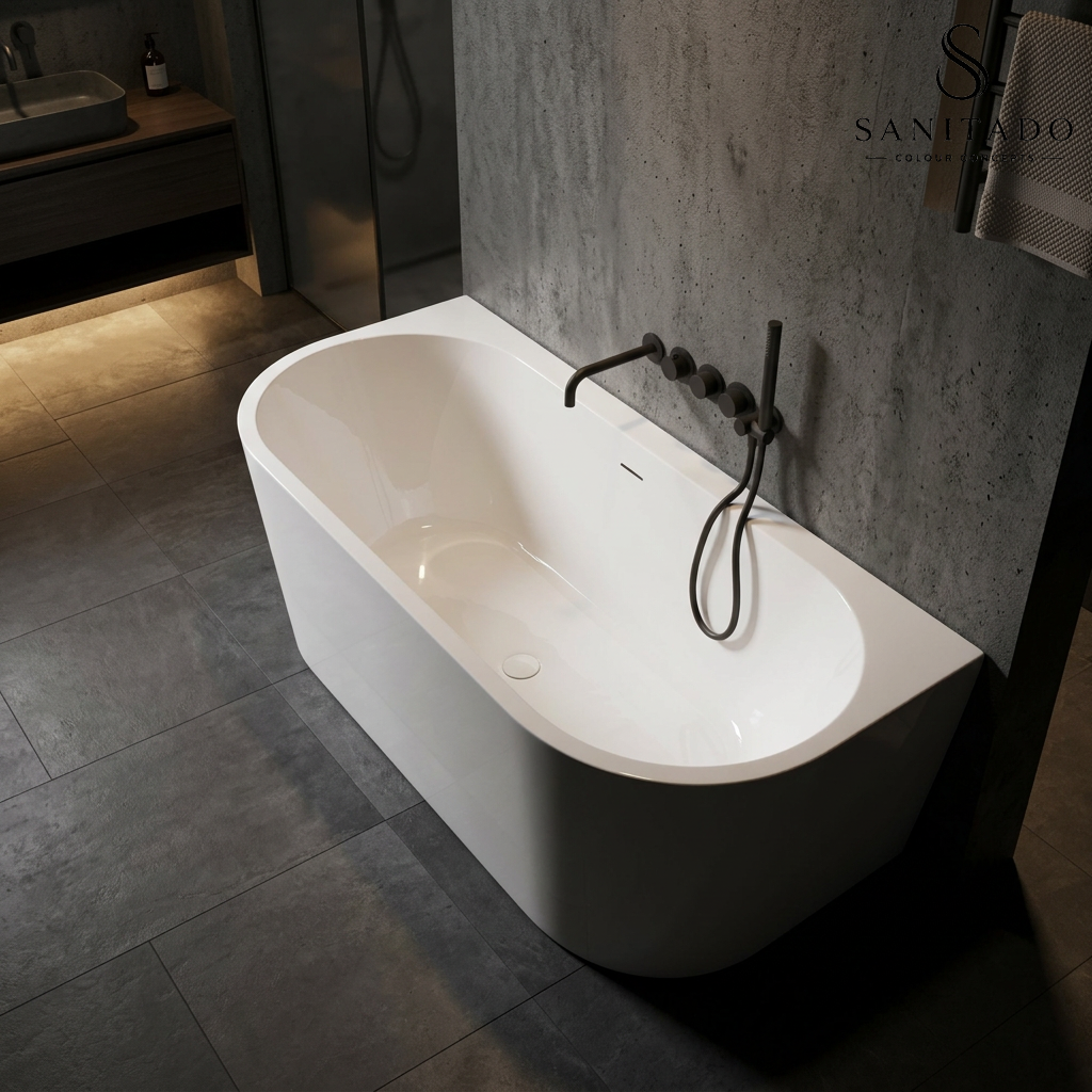 Complete 3-knops inbouw badkraanset Sanitado Industry in mat zwart