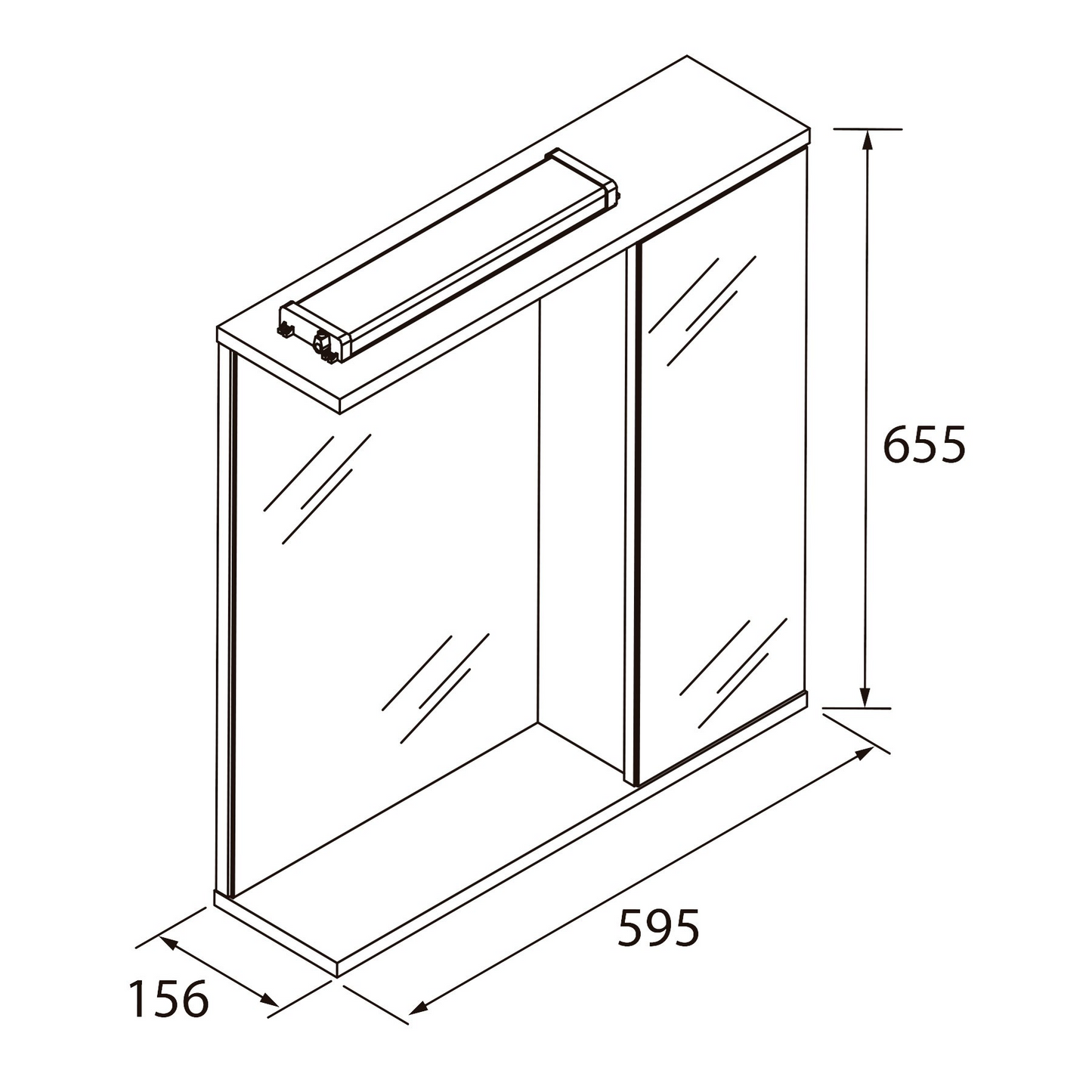 Spiegelkast Salgar Loira 60cm met 1 deur wit hoogglans