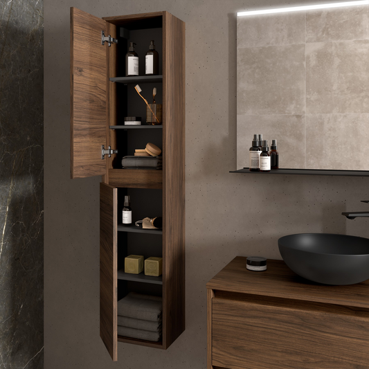 Badkamer kolomkast Salgar Noja 140cm walnoot