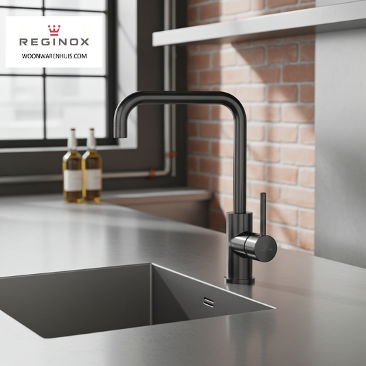 Keukenmengkraan Reginox Crystal Gunmetal II in PVD gunmetal grijs