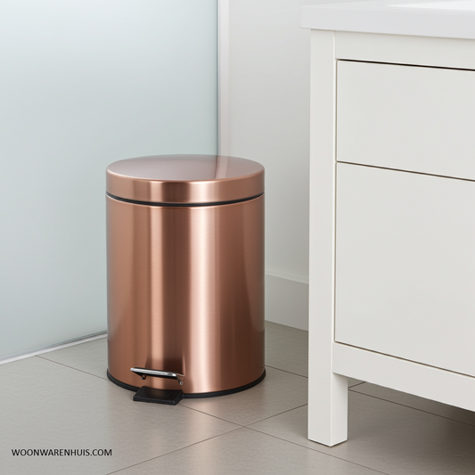 Badkamer afvalemmer Differnz 5 liter rood koper