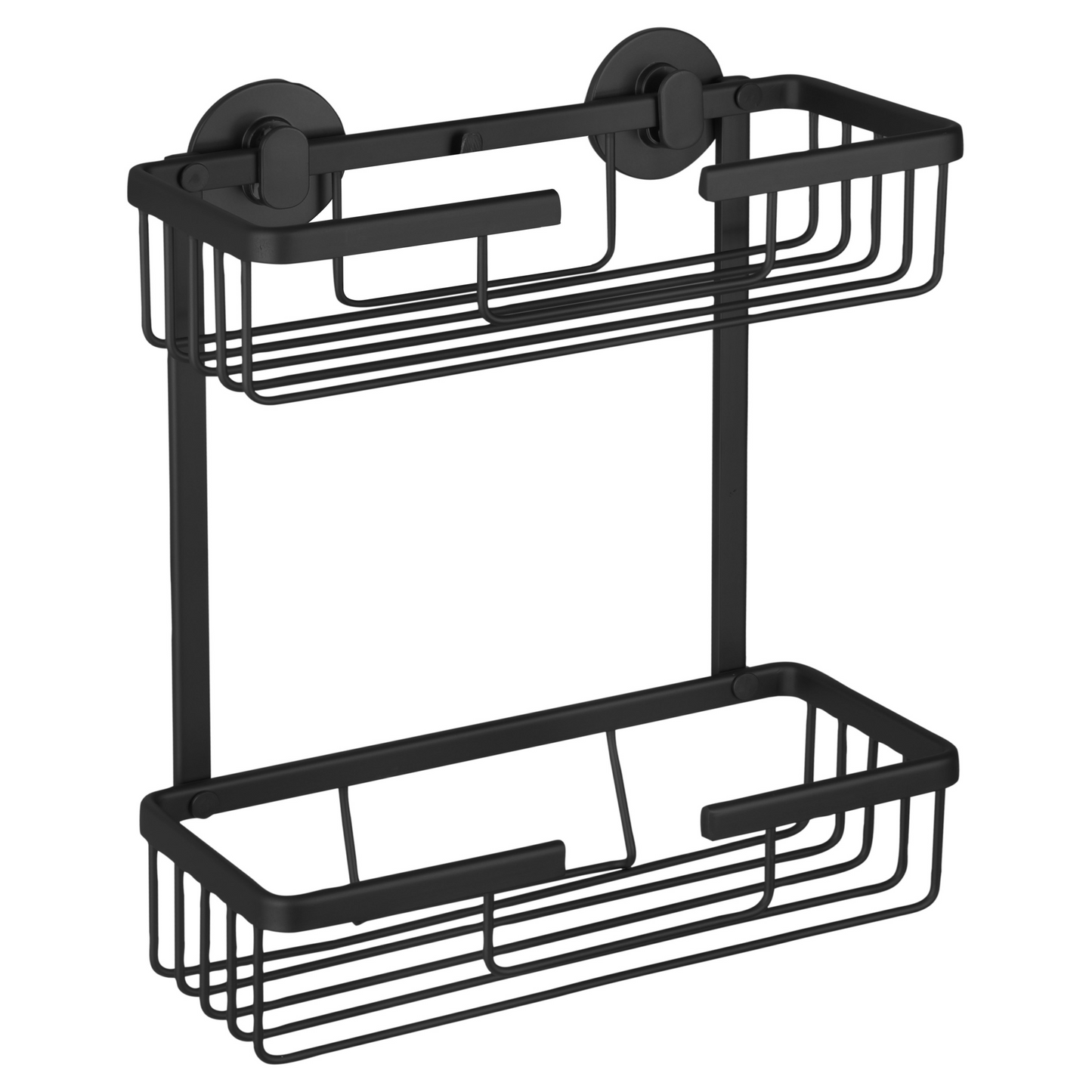 Douche draadmand Differnz rechthoek 2 laags 25cm x 30cm mat zwart