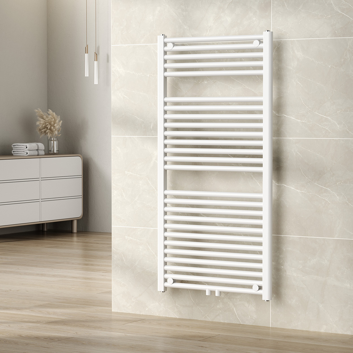 CV designradiator Wiesbaden Elara 120cm x 60cm glans wit