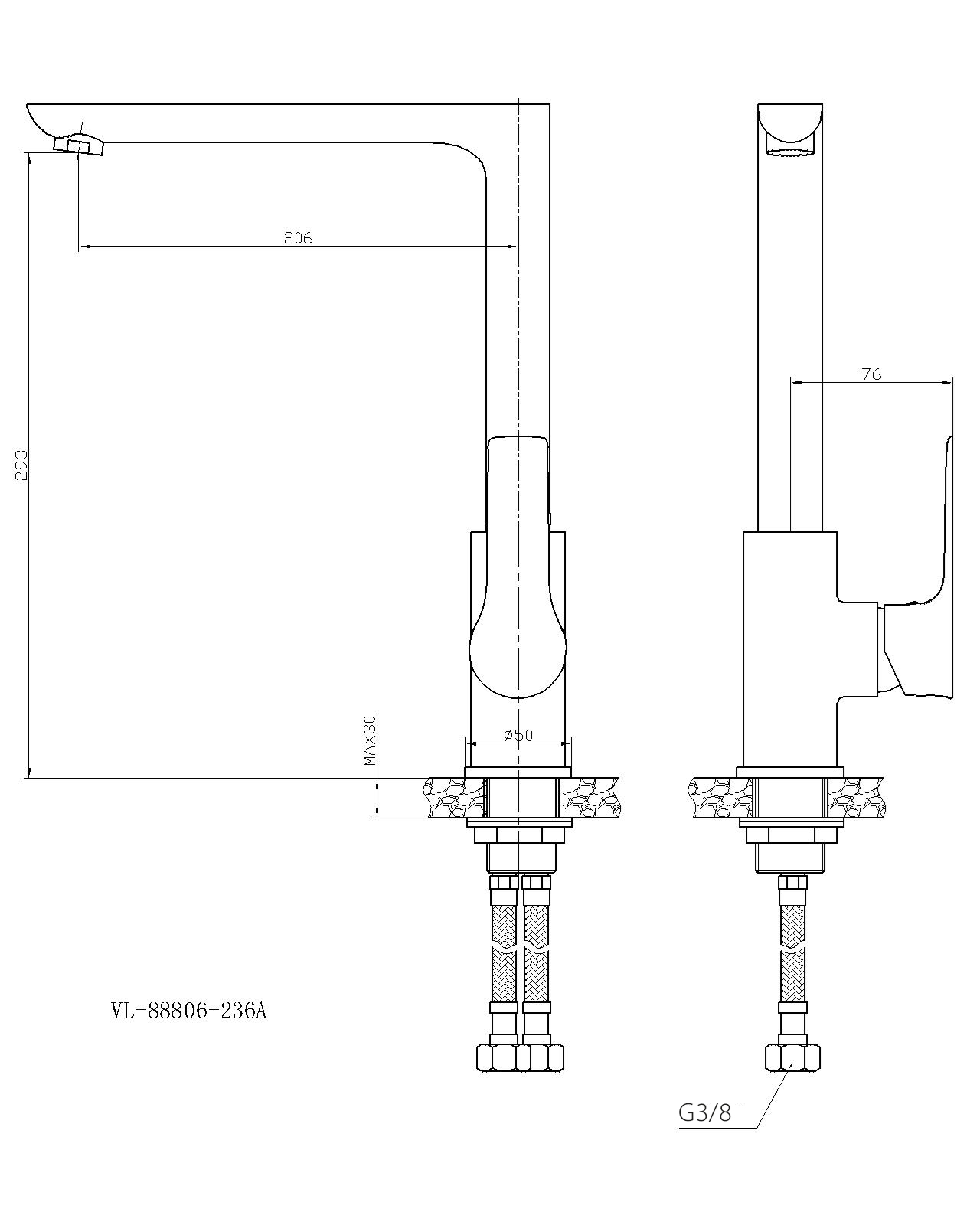 Keukenmengkraan Xellanz Casma chroom