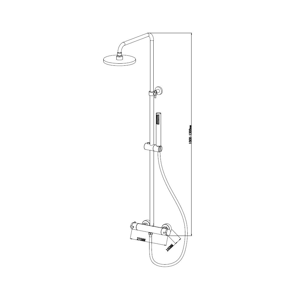 Thermostatische opbouw regendoucheset Xellanz Caralda Eco chroom