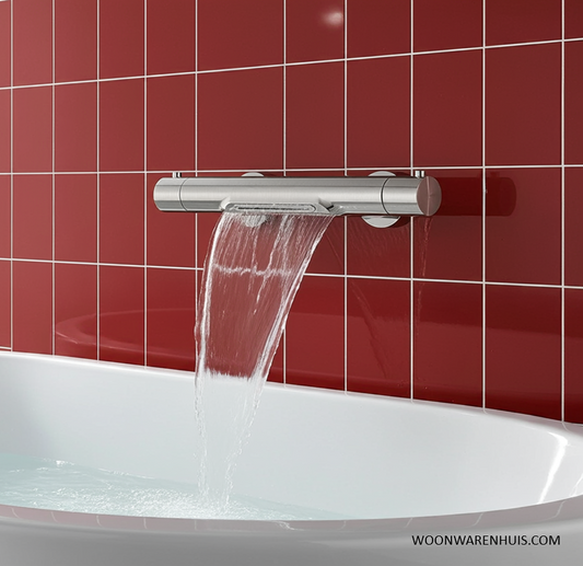 Thermostatische badkraan Wiesbaden Style waterval met Cool Touch in RVS look