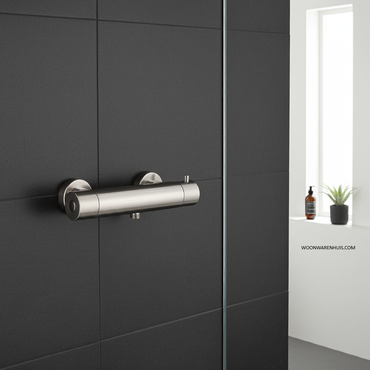 Thermostatische douchekraan Wiesbaden Caral met Cool Touch in RVS look