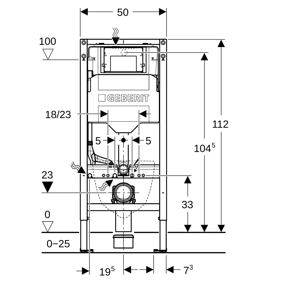 One pack Inbouwreservoir Geberit Duofix UP-320 met Sigma reservoir, drukplaat wit en wandcloset Vesta - foto #7