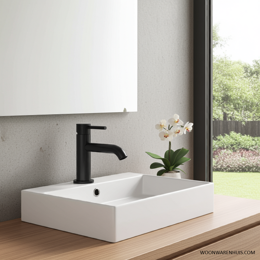 Fonteinkraan Wiesbaden Ribbd in mat zwart