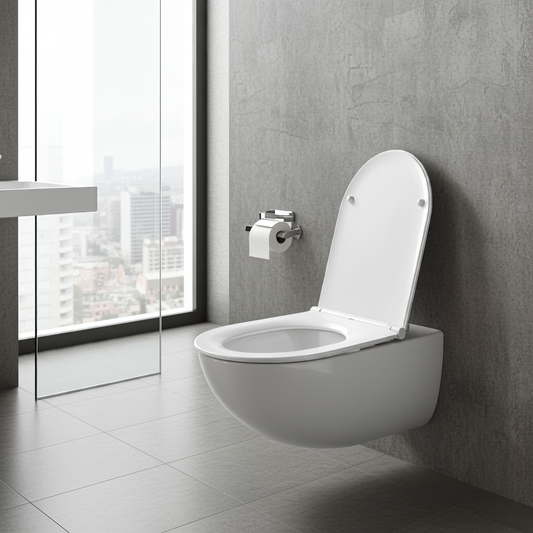 Toiletzitting Wiesbaden Flatline softclose en quick release in mat wit