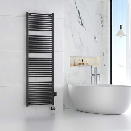 Elektrische designradiator Elara Smart Wifi 180cm x 60cm mat zwart