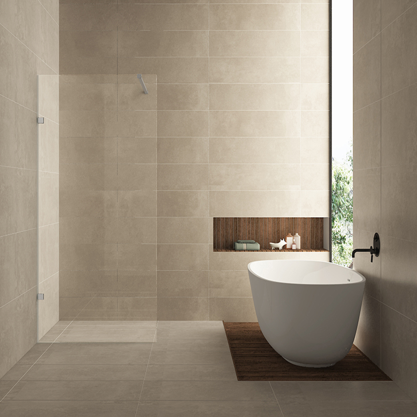 Inloopdouche Wiesbaden Less 90x200cm met chroom beslag en 8mm vintage brons glas