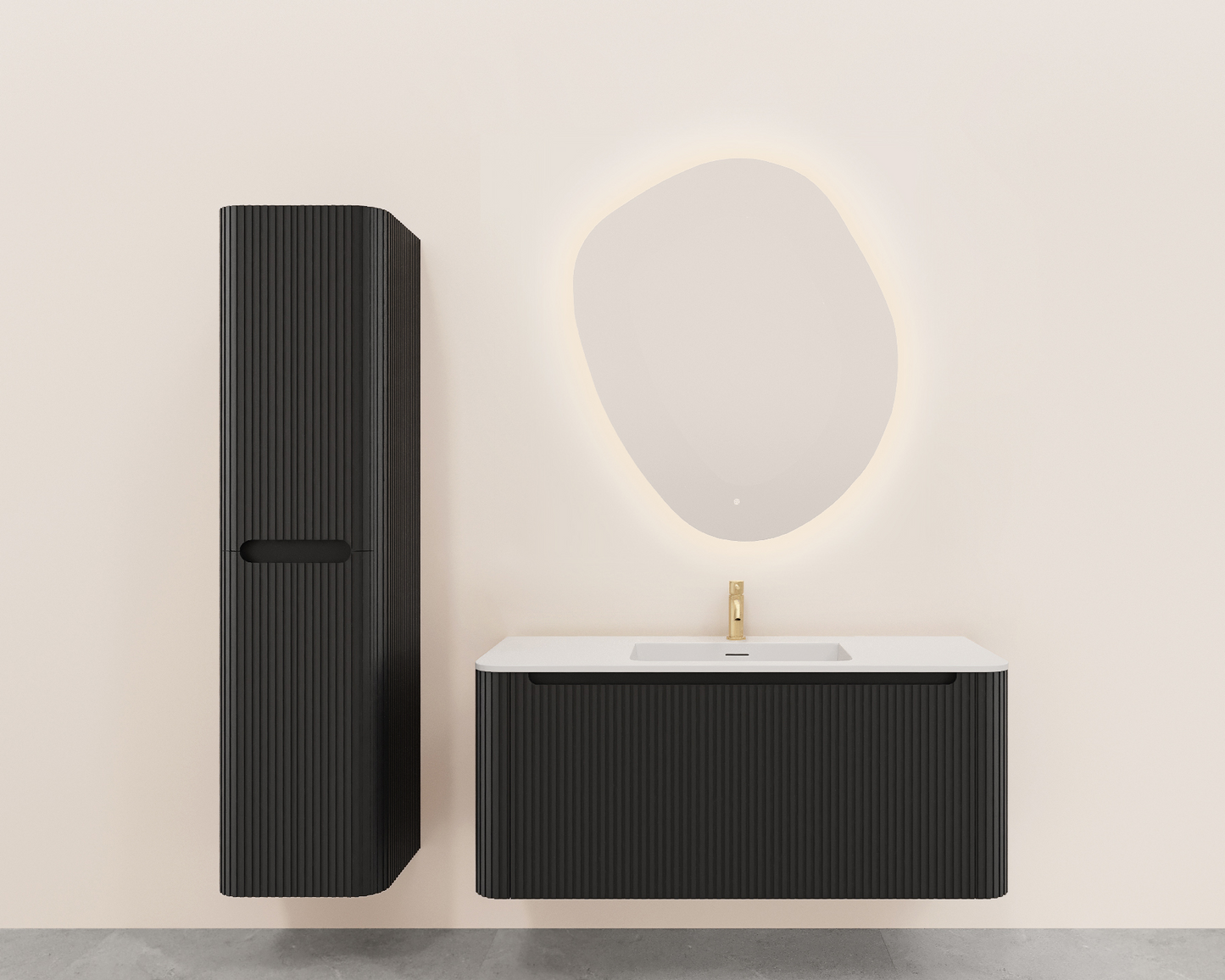 Badkamer kolomkast Wiesbaden Sulora 160cm mat zwart