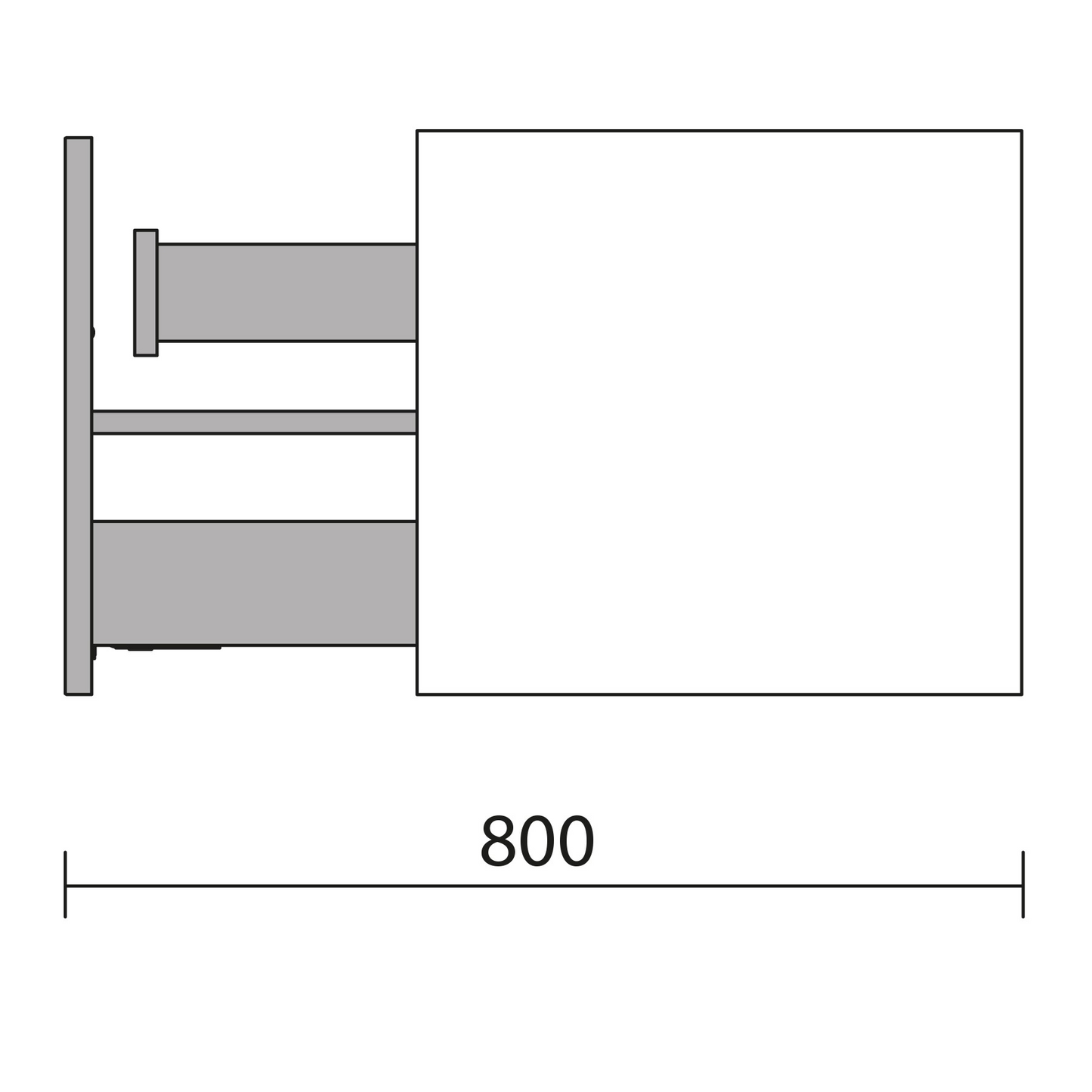 Badkamer onderkast en wastafel Salgar Biba 60cm 1 lade en 1 binnenlade Antraciet mat