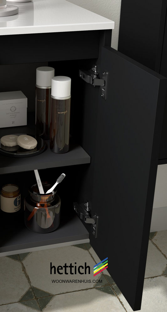 Badkamer meubelset Salgar Noja 60cm 2 deuren zwart mat