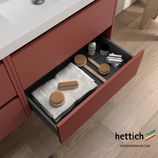 Badkamer meubelset Salgar Noja 85cm 2 laden en 1 deur recht rood mat