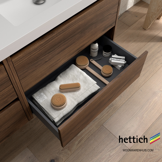 Badkamer meubelset Salgar Noja 80cm 2 laden walnoot