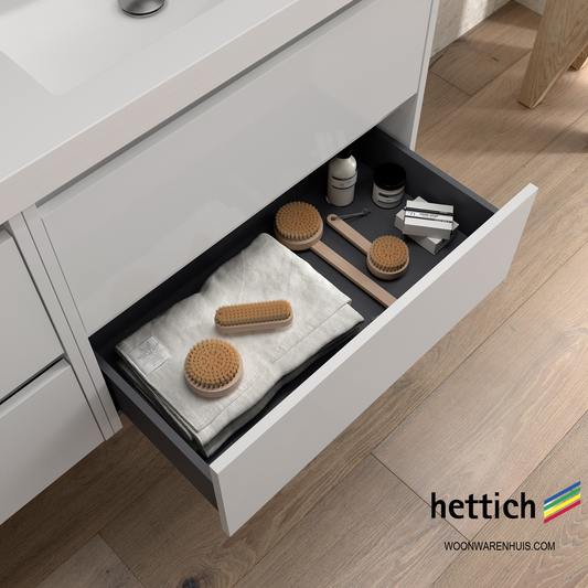 Badkamer meubelset Salgar Noja 80cm 2 laden wit hoogglans