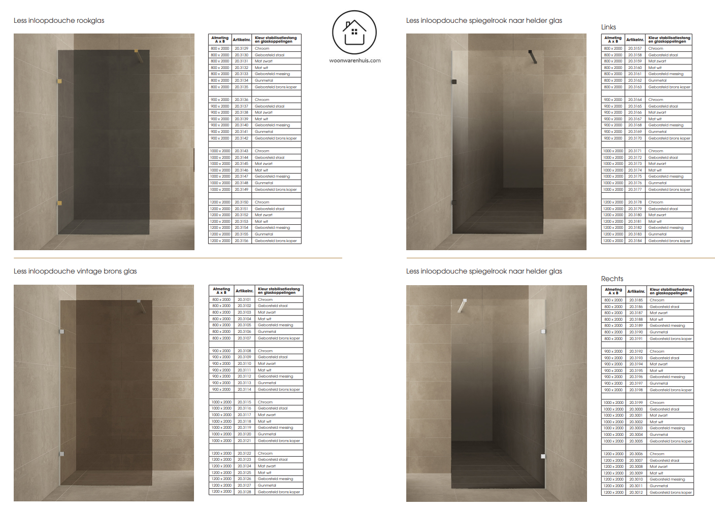 Inloopdouche Wiesbaden Less 80x200cm met mat zwart beslag en 8mm helder glas