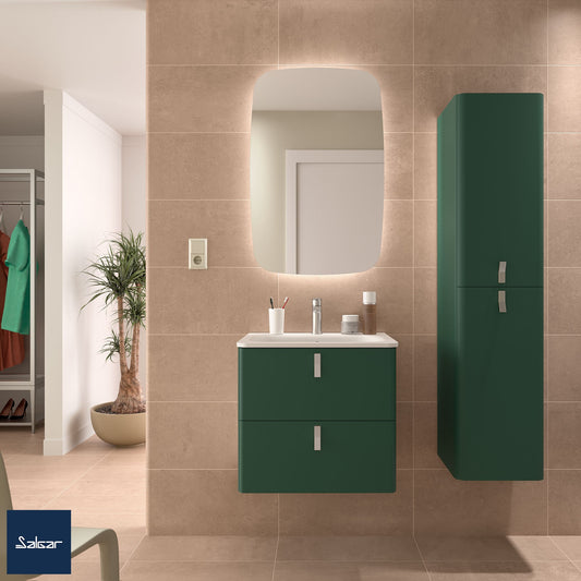 Badkamer meubelset Salgar Uniiq Royal green 60cm in mat donkergroen - inclusief spiegel met LED verlichting