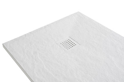 Douchebak Wiesbaden Stonea vierkant 90x90cm antislip composiet in mat wit