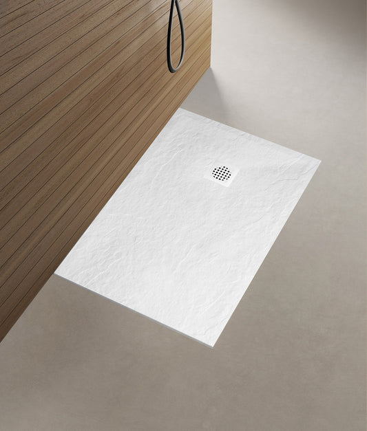 Douchebak Wiesbaden Stonea rechthoek 90x160cm antislip composiet mat wit