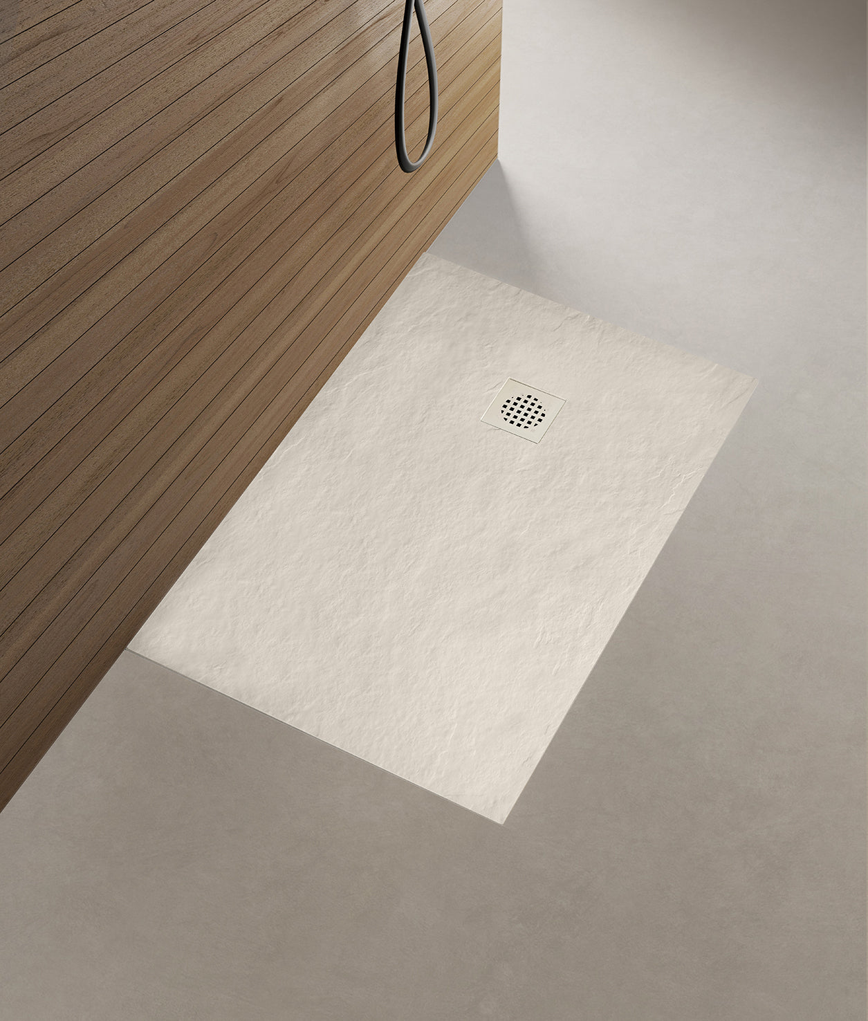 Douchebak Wiesbaden Stonea rechthoek 80x90cm antislip composiet mat beige
