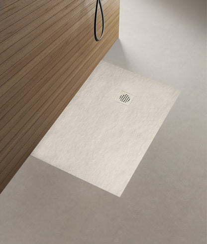 Douchebak Wiesbaden Stonea rechthoek 80x90cm antislip composiet mat beige