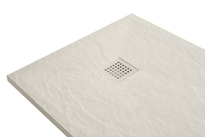 Douchebak Wiesbaden Stonea rechthoek 80x120cm antislip composiet mat beige