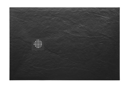 Douchebak Wiesbaden Stonea rechthoek 80x90cm antislip composiet mat zwart