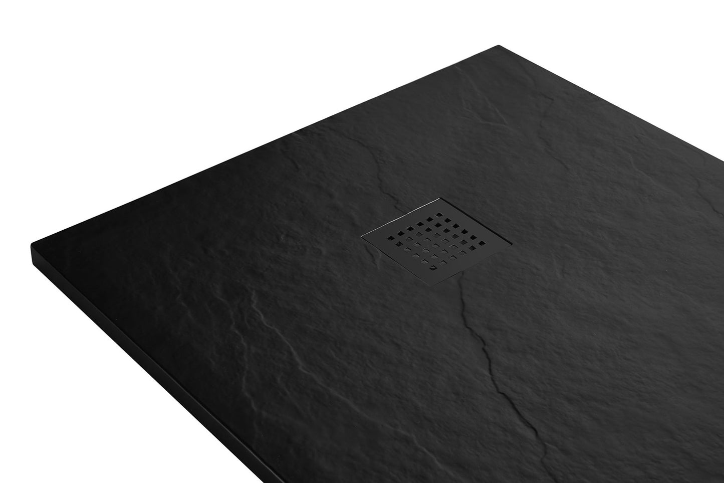 Douchebak Wiesbaden Stonea rechthoek 80x90cm antislip composiet mat zwart