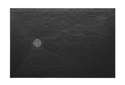 Douchebak Wiesbaden Stonea rechthoek 80x140cm antislip composiet mat zwart