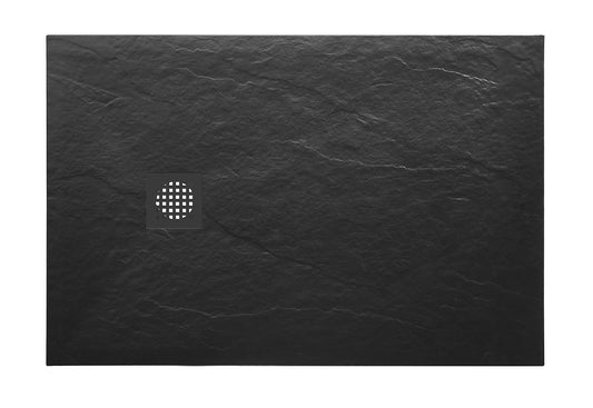 Douchebak Wiesbaden Stonea rechthoek 90x160cm antislip composiet mat zwart
