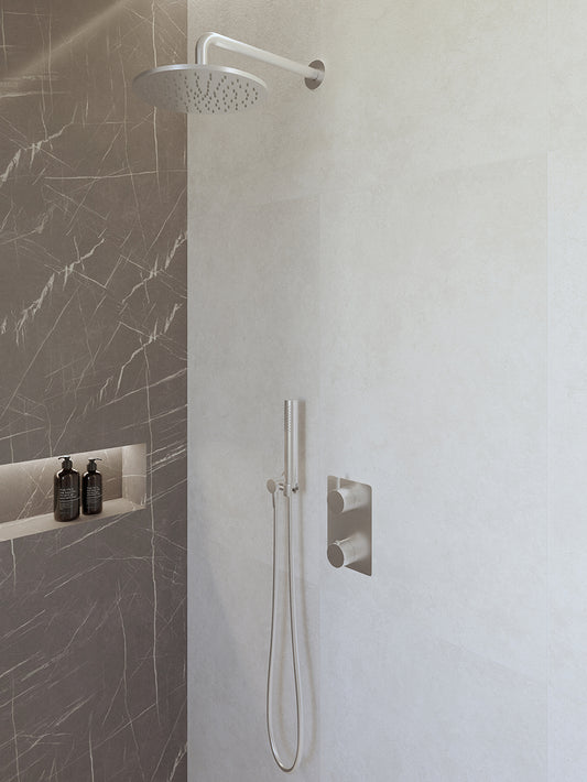 Complete inbouwthermostaat doucheset Wiesbaden Caral met 25cm stortdouche en handdouche chroom