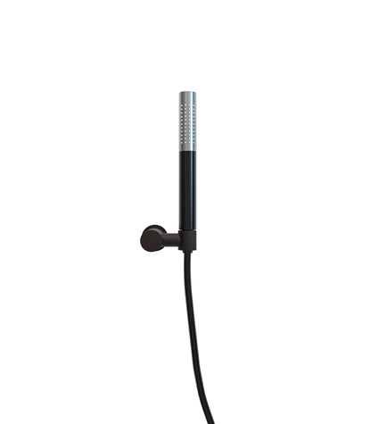 Wiesbaden Unimatch handdoucheset met staafhanddouche 1 stand, doucheslang en wandhouder kantelbaar gunmetal/mat zwart