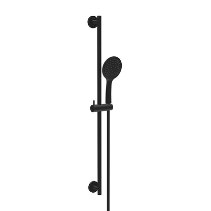 Wiesbaden Unimatch glijstangset compleet met handdouche 3 standen diameter 12 cm mat zwart