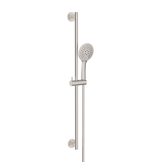 Wiesbaden Unimatch glijstangset compleet met handdouche 3 standen diameter 12 cm geborsteld staal