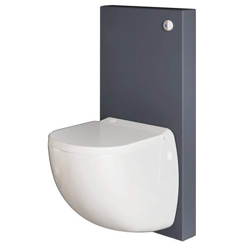 Wandcloset Sanibroyeur vermaler Sanicompact sofclose toiletzitting comfortbox in antraciet