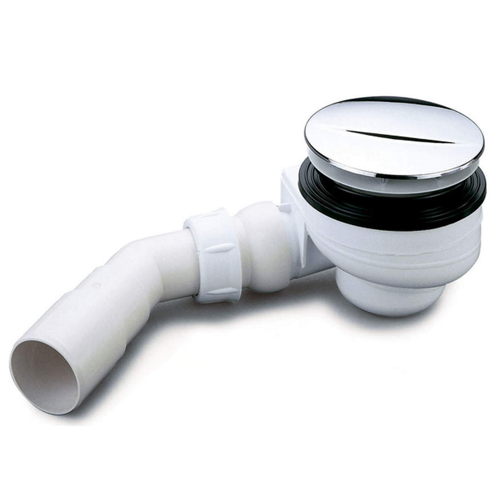 Luxe douchebaksifon Nicolle Turboflow 90mm met chroom afdekplaat