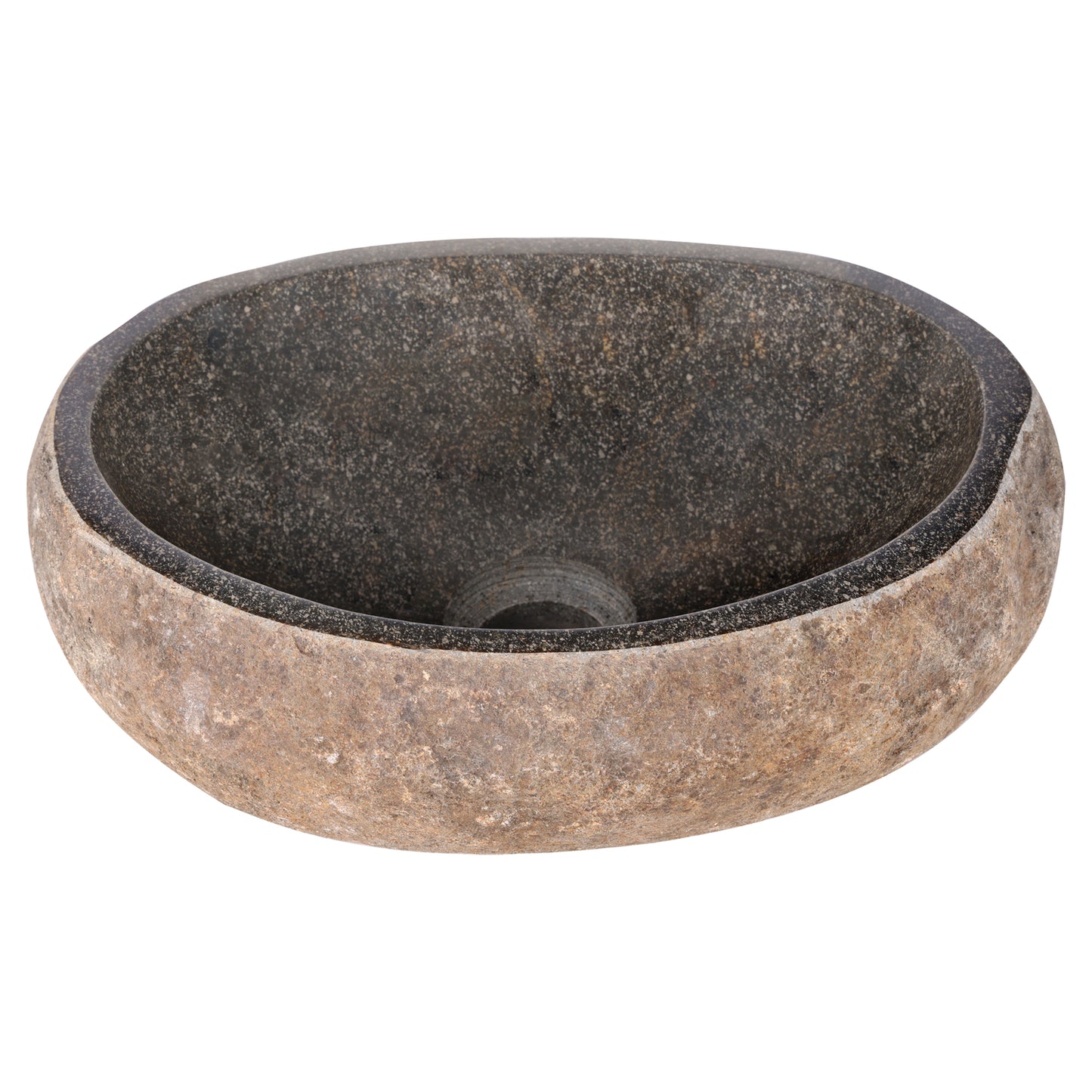 Opbouw waskom Differnz Riverstone Nusa 39cm natuursteen grijs
